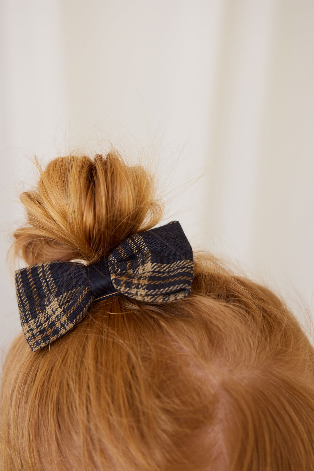 Organic Cotton Desiree Bow - Woodland Check Childrens Hair Accessories from Jamie Kay Australia