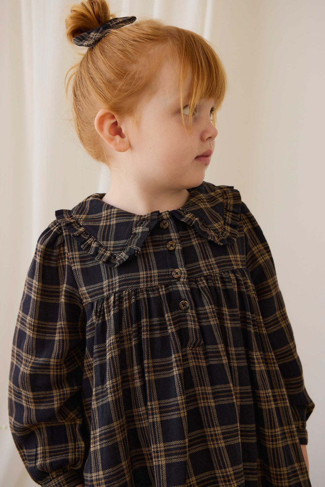 Organic Cotton Ira Dress - Woodland Check Childrens Dress from Jamie Kay Australia