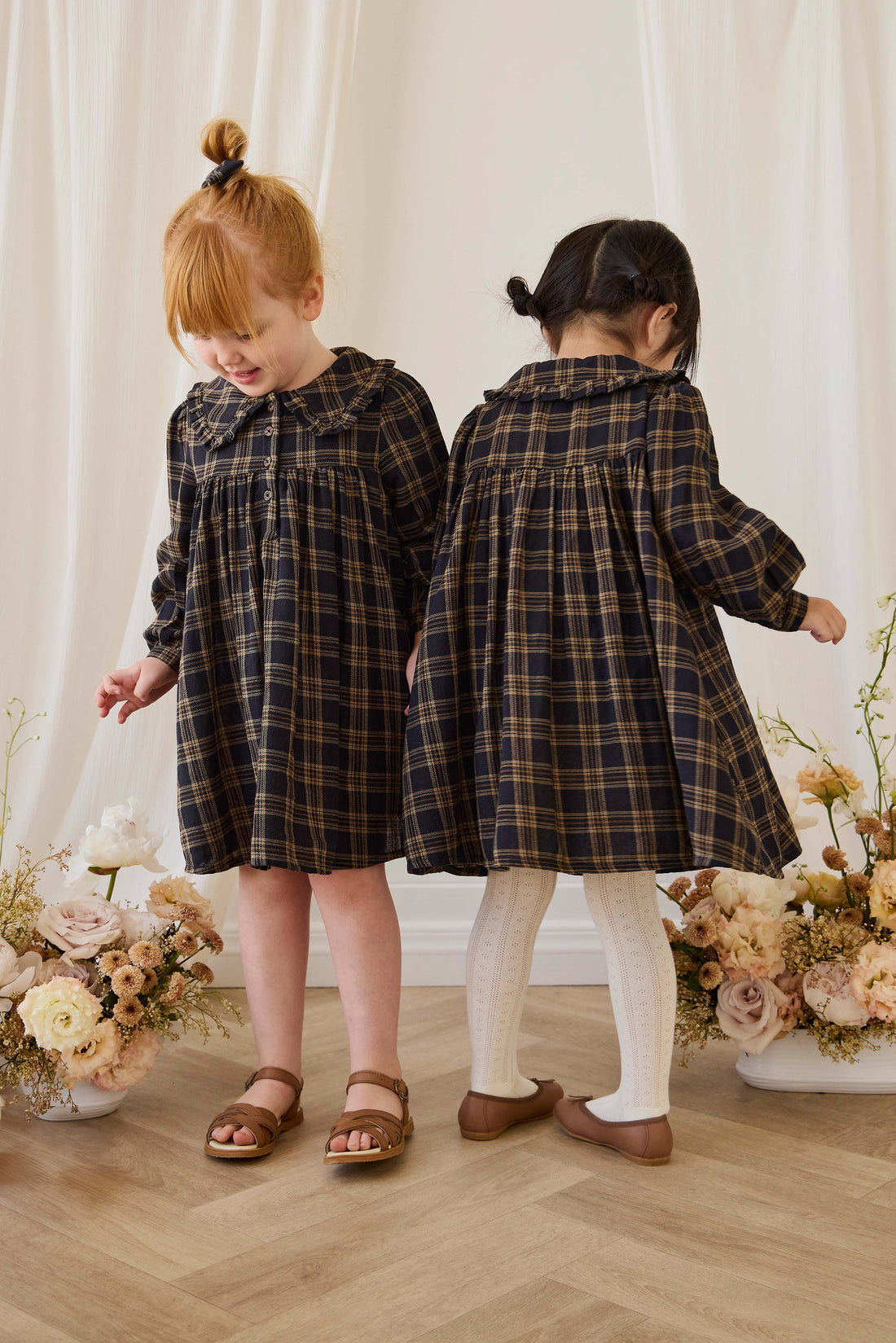 Organic Cotton Ira Dress - Woodland Check  Jamie Kay AU