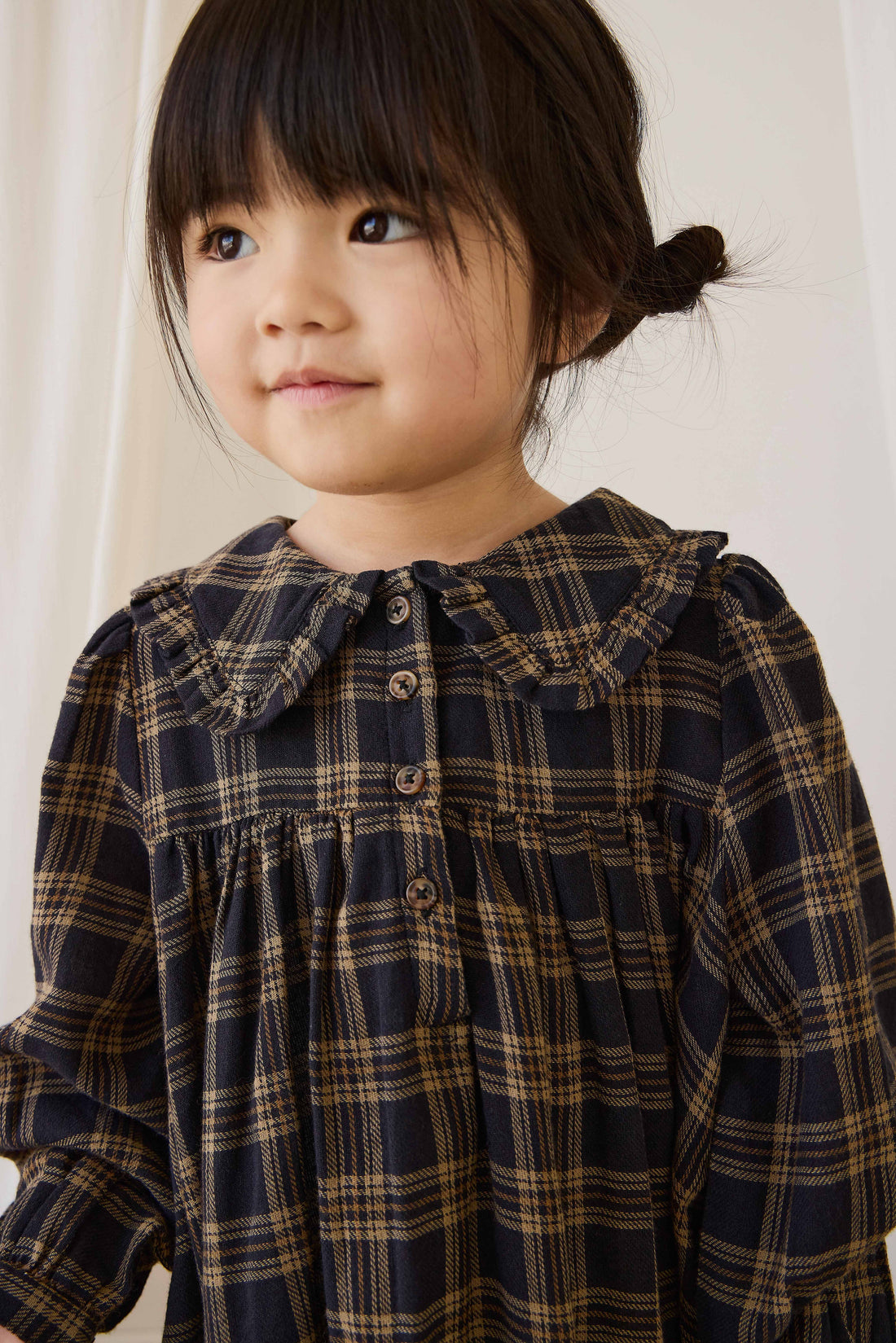 Organic Cotton Ira Dress - Woodland Check Childrens Dress from Jamie Kay Australia