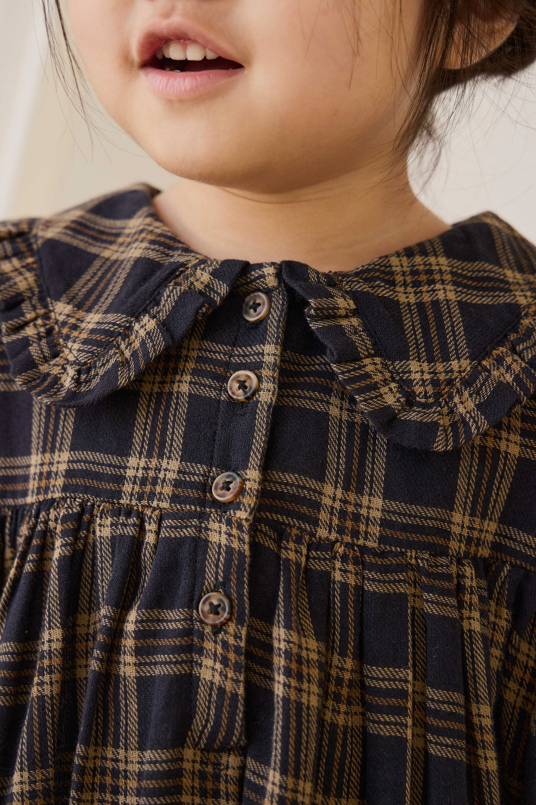 Organic Cotton Ira Dress - Woodland Check Childrens Dress from Jamie Kay Australia
