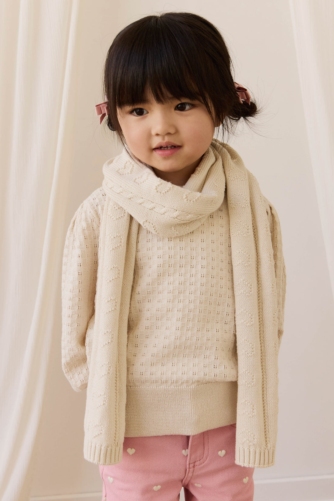Lindsay Scarf - Vanilla Childrens Scarf from Jamie Kay Australia