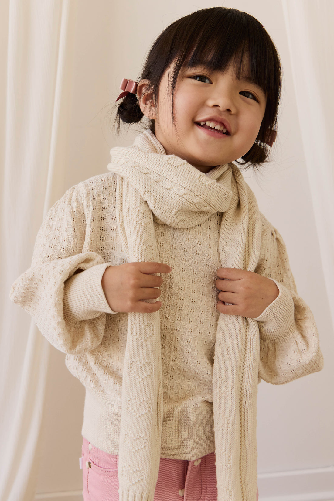 Lindsay Scarf - Vanilla Childrens Scarf from Jamie Kay Australia
