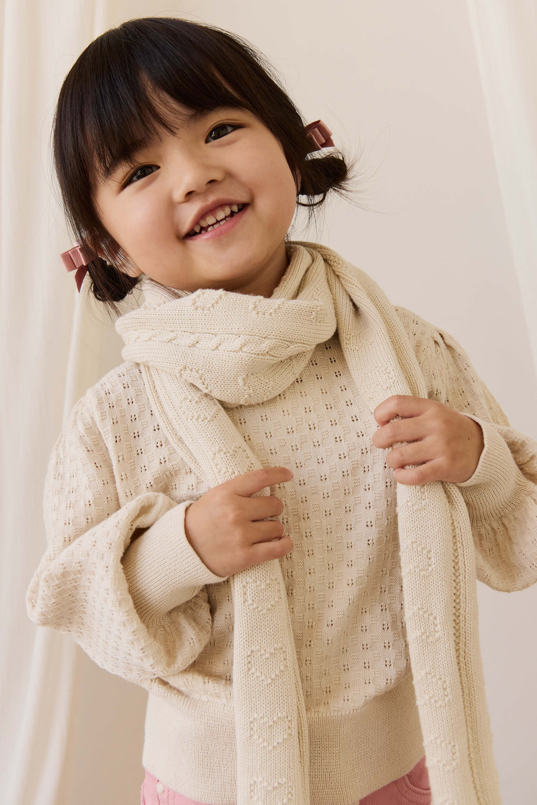 Lindsay Scarf - Vanilla Childrens Scarf from Jamie Kay Australia