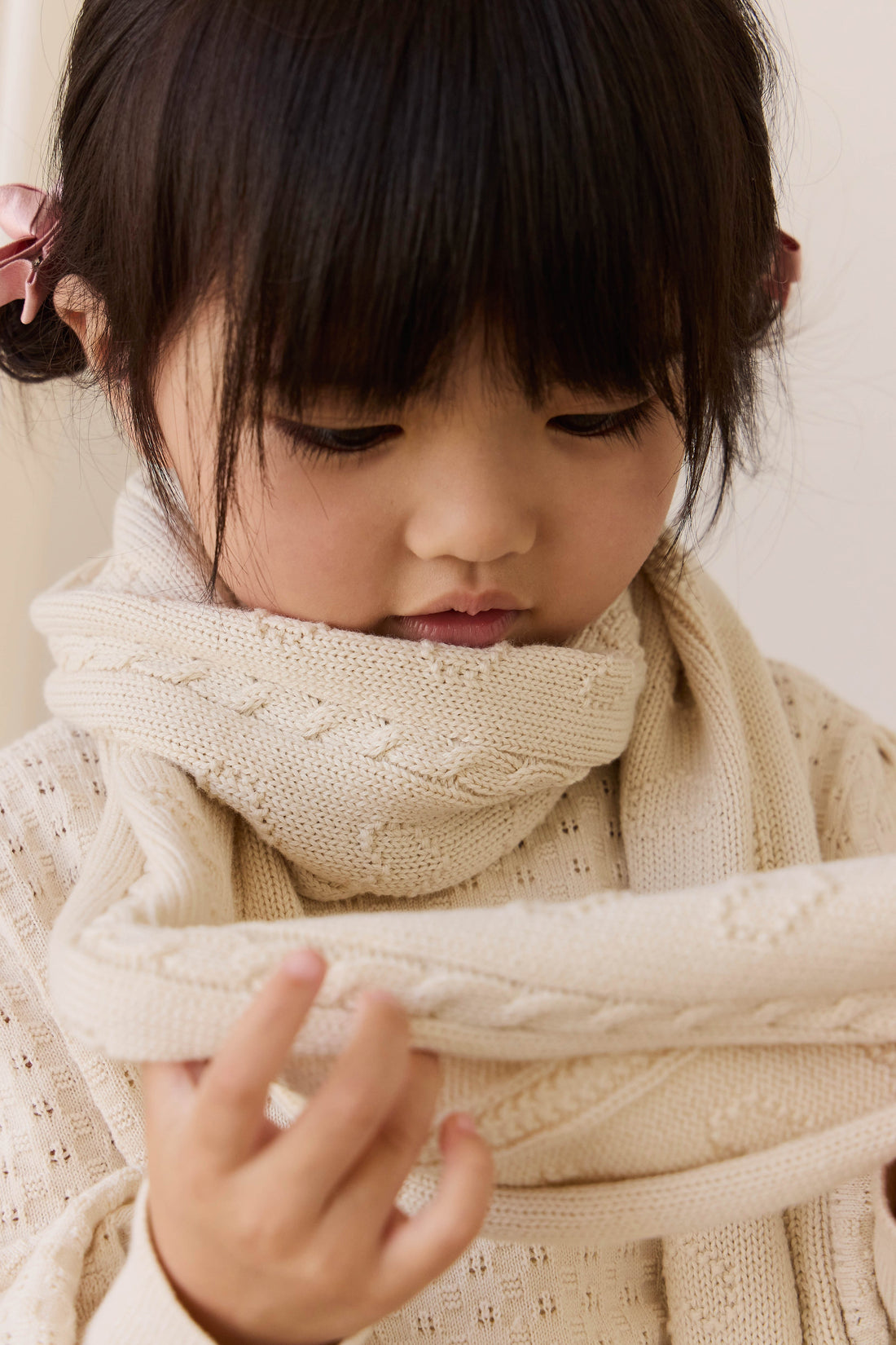 Lindsay Scarf - Vanilla Childrens Scarf from Jamie Kay Australia
