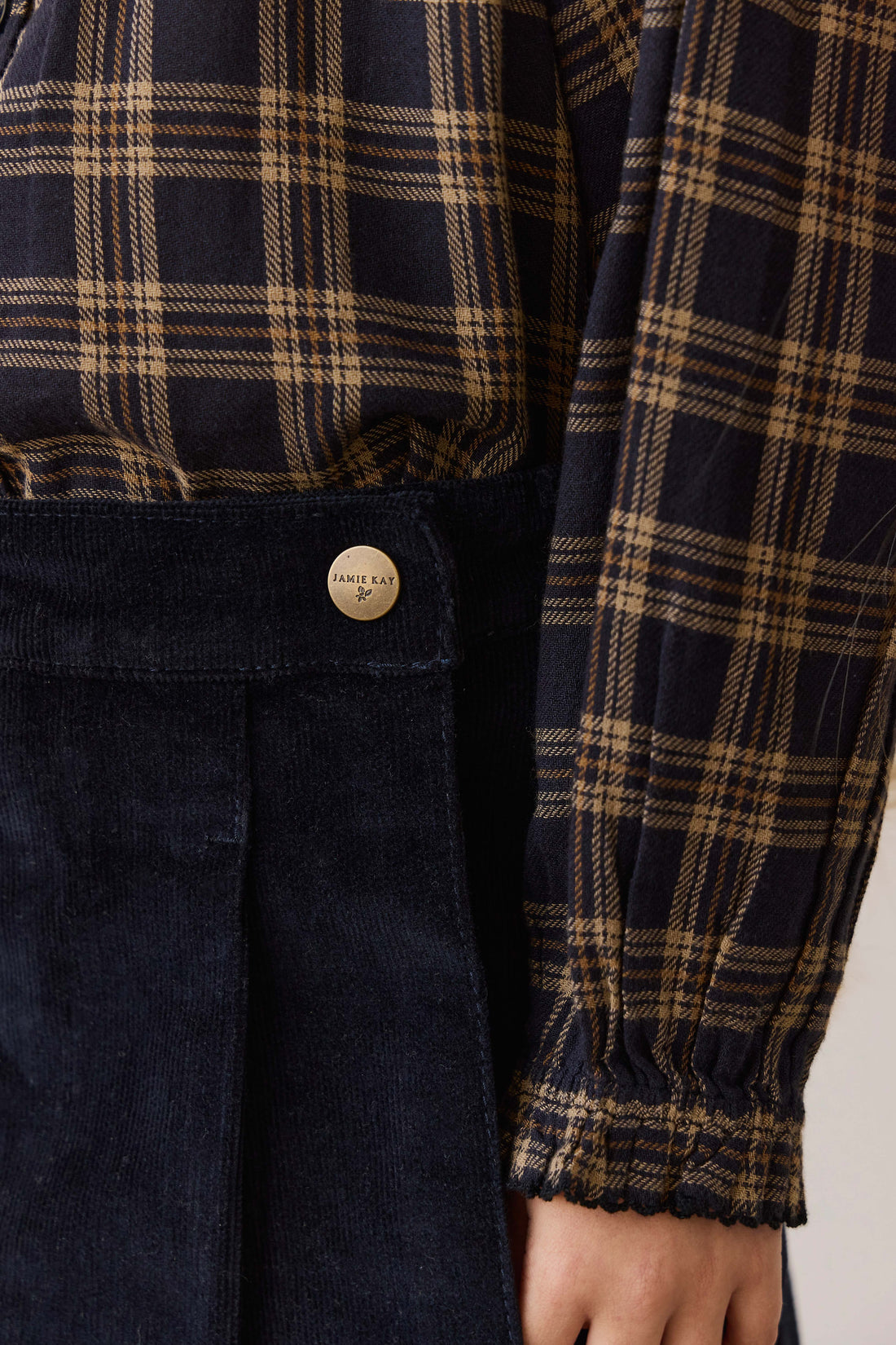 Organic Cotton Cecile Top - Woodland Check Childrens Top from Jamie Kay Australia