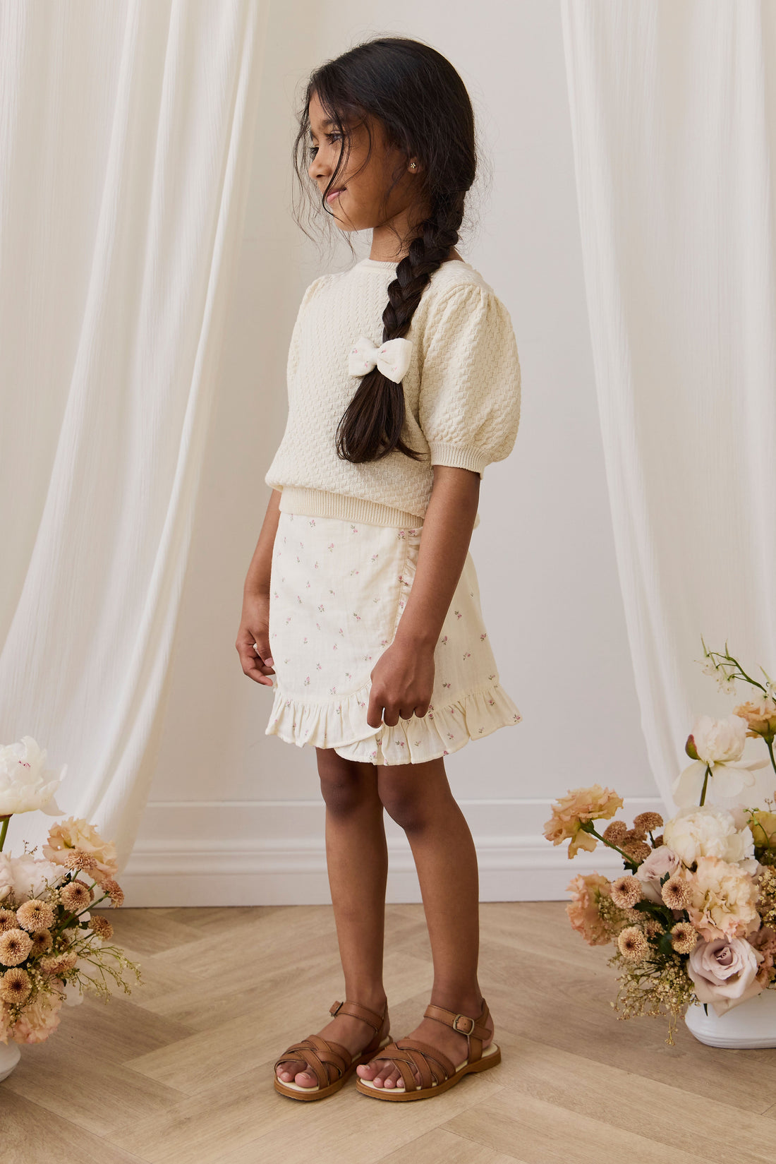 Organic Cotton Muslin Celine Skirt - Willow Rose Childrens Skirt from Jamie Kay Australia