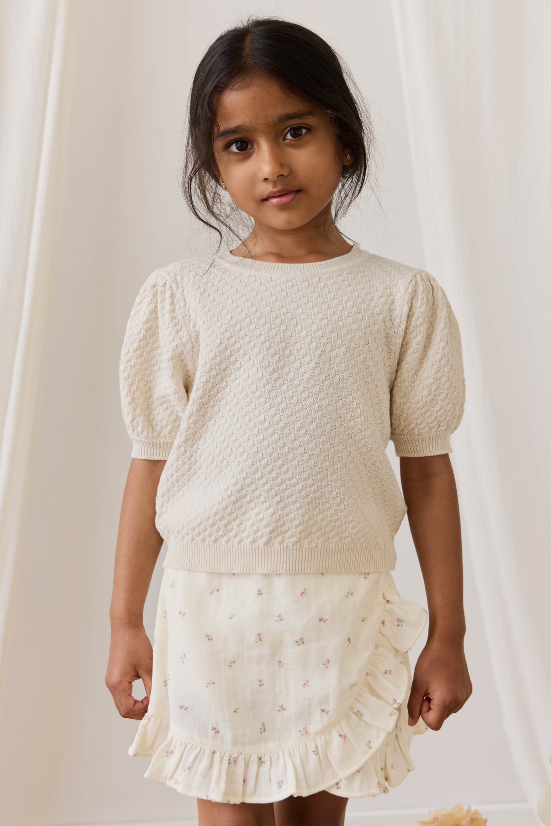 Organic Cotton Muslin Celine Skirt - Willow Rose Childrens Skirt from Jamie Kay Australia