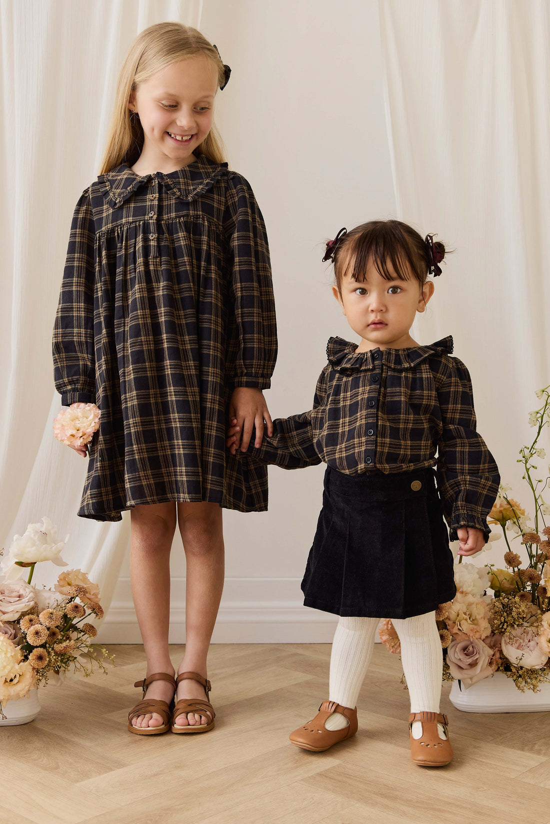 Organic Cotton Cecile Top - Woodland Check Childrens Top from Jamie Kay Australia