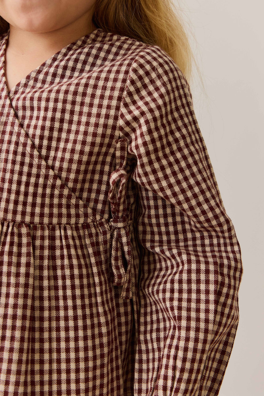 Organic Cotton Imani Blouse - Cinnamon Gingham Childrens Top from Jamie Kay Australia