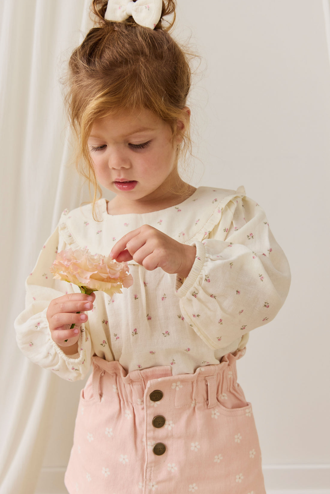 Organic Cotton Muslin Amira Blouse - Willow Rose Childrens Top from Jamie Kay Australia