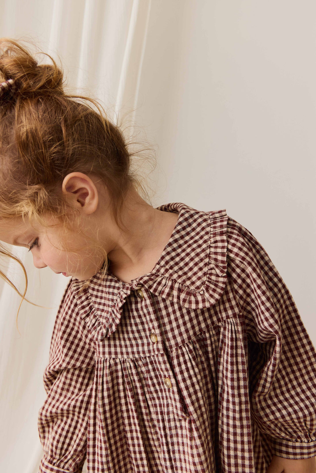 Organic Cotton Ira Dress - Cinnamon Gingham Childrens Dress from Jamie Kay Australia