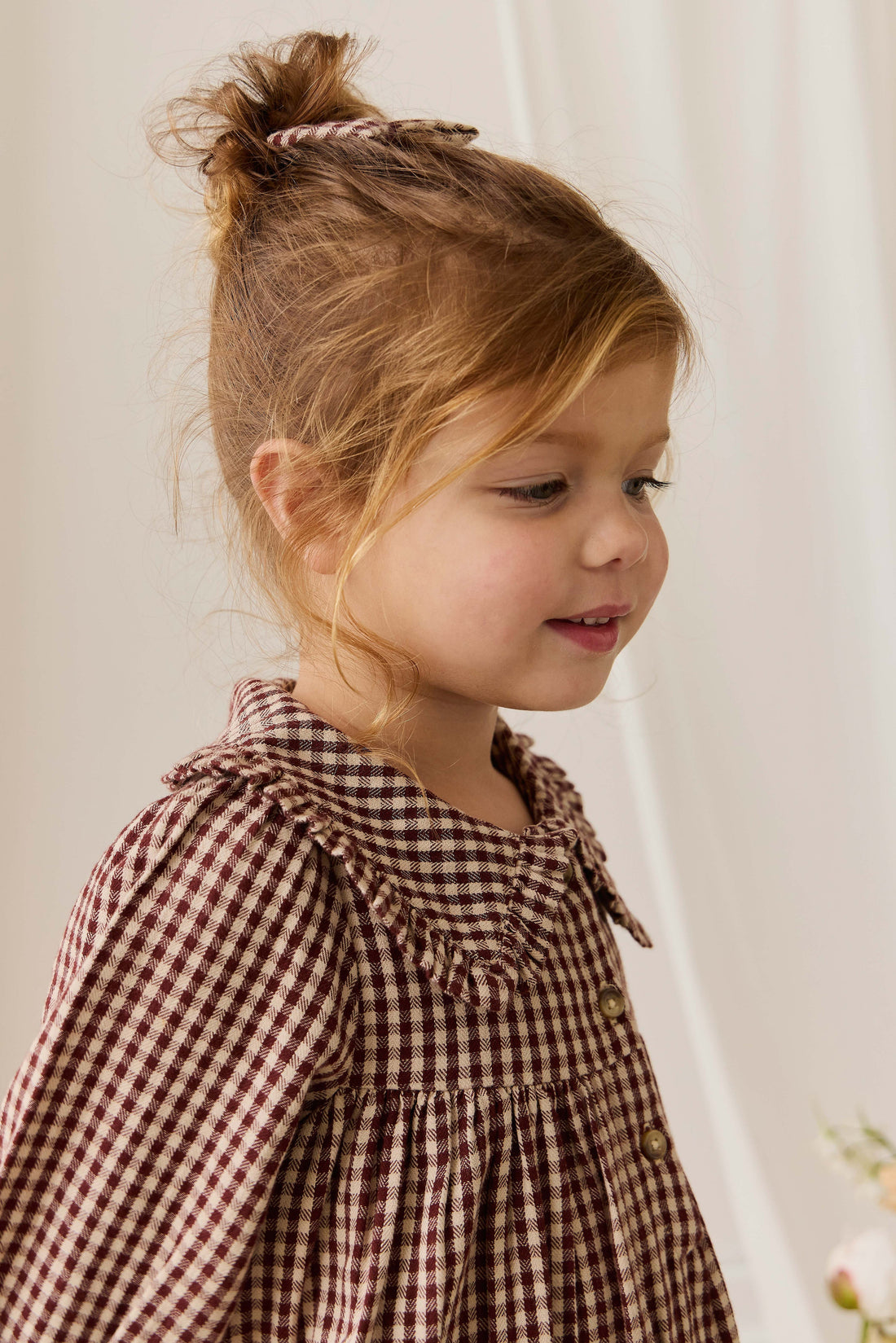 Organic Cotton Ira Dress - Cinnamon Gingham Childrens Dress from Jamie Kay Australia