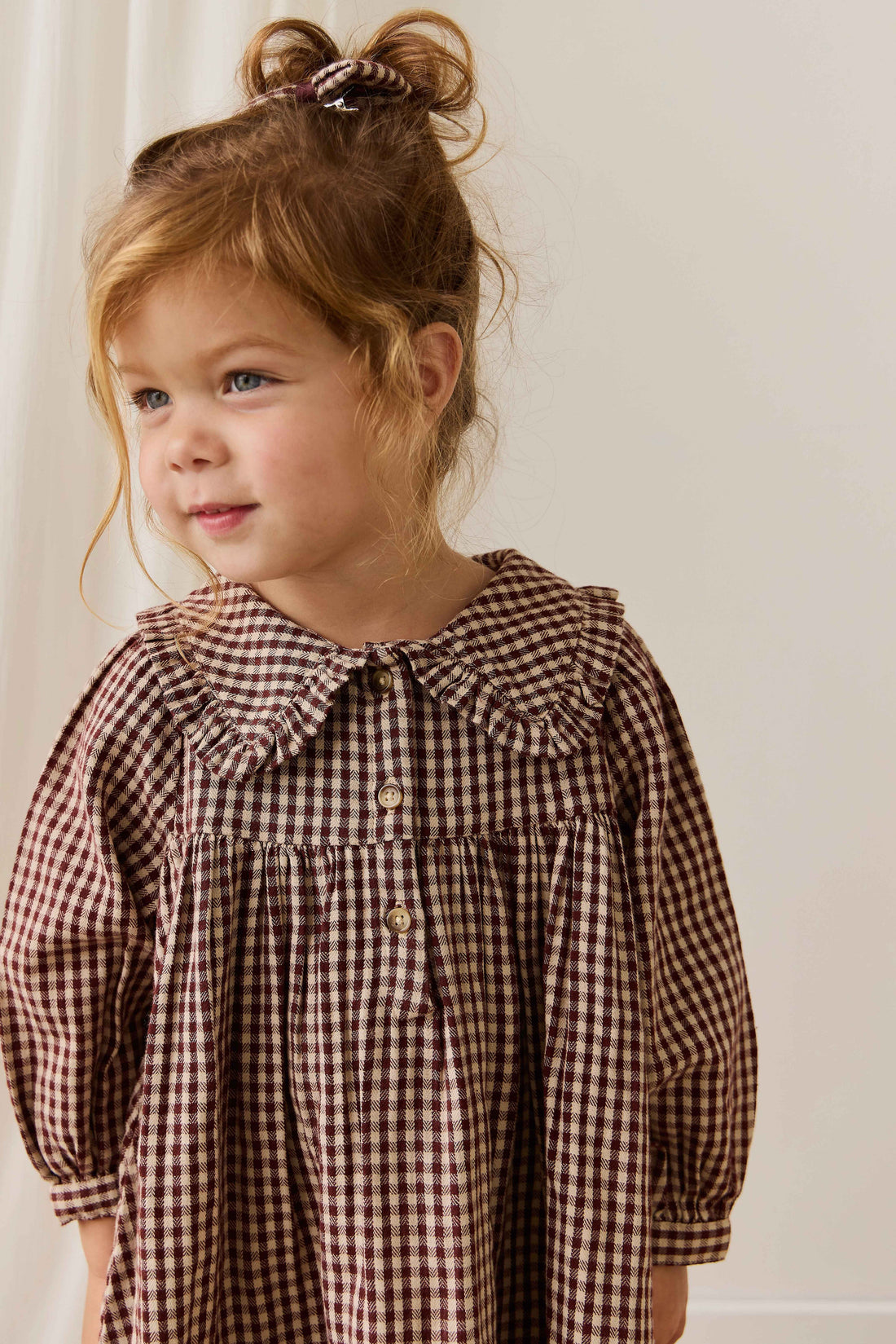 Organic Cotton Ira Dress - Cinnamon Gingham Childrens Dress from Jamie Kay Australia