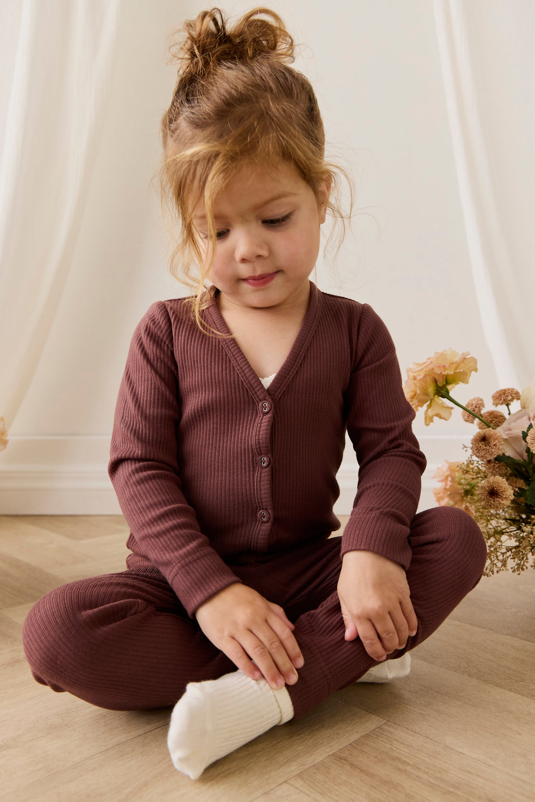 Organic Cotton Modal Legging - Burnt Cinnamon Childrens Legging from Jamie Kay Australia