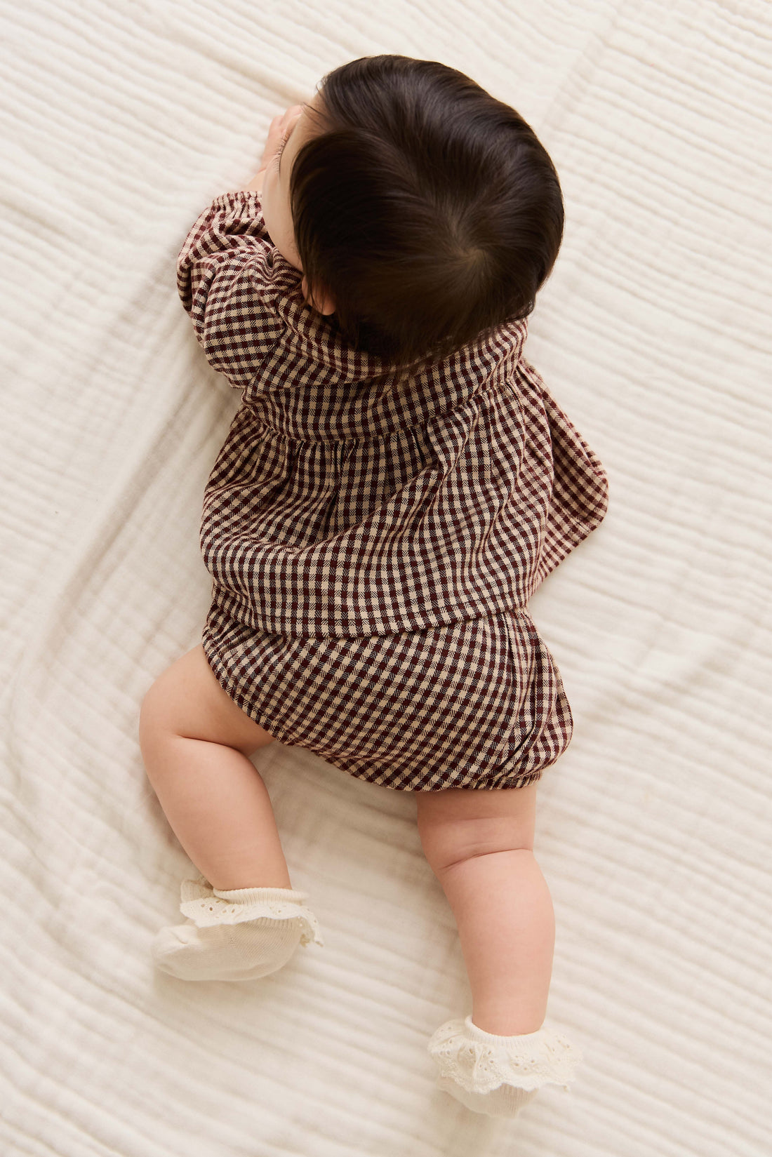 Organic Cotton Imani Blouse - Cinnamon Gingham Childrens Top from Jamie Kay Australia