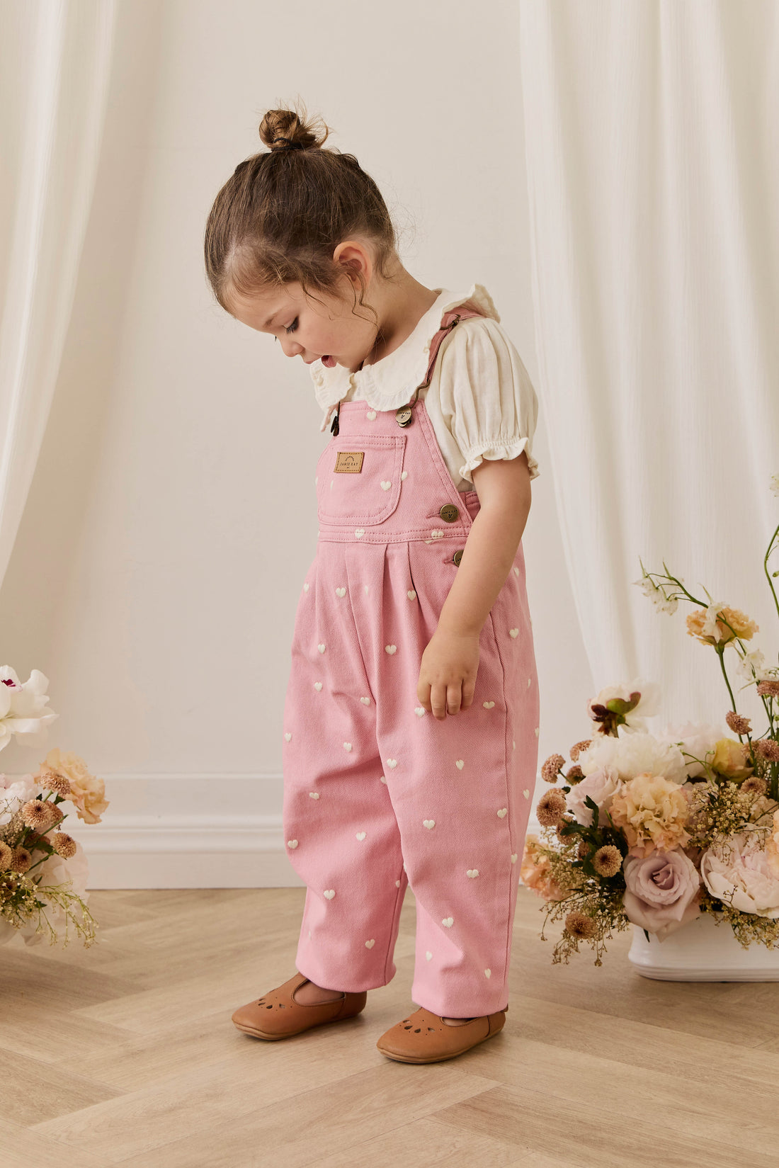 Blair Overall - Petite Heart Rose Childrens Overall from Jamie Kay Australia