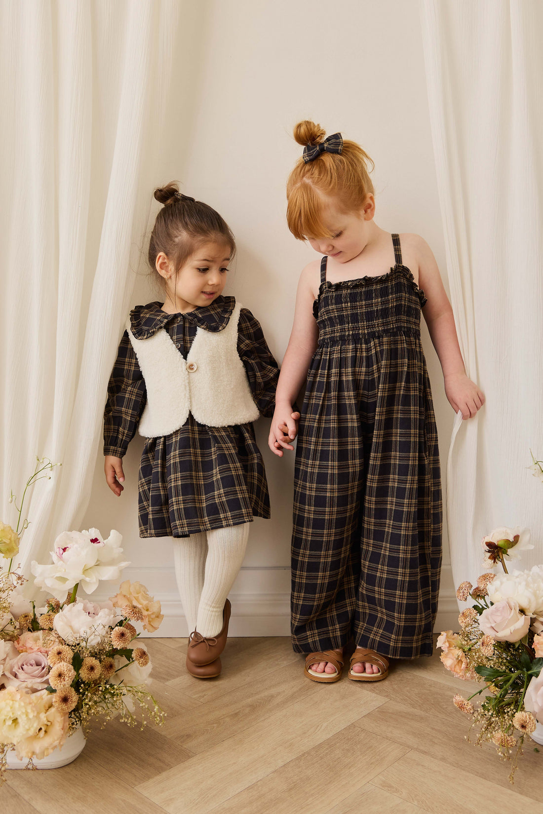 Organic Cotton Arabella Jumpsuit - Woodland Check Childrens Jumpsuit from Jamie Kay Australia