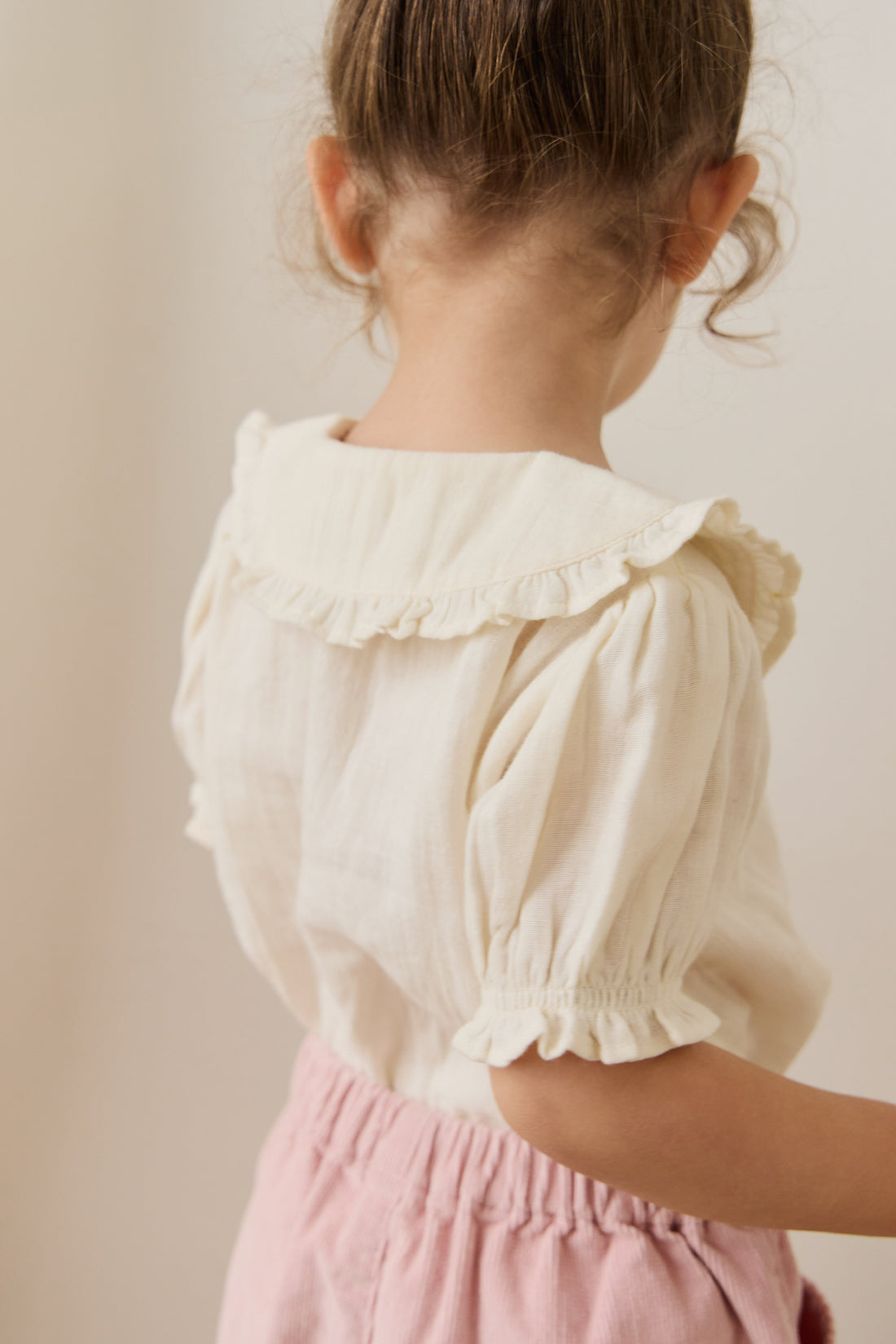 Organic Cotton Muslin Bowie Blouse - Parchment Childrens Top from Jamie Kay Australia
