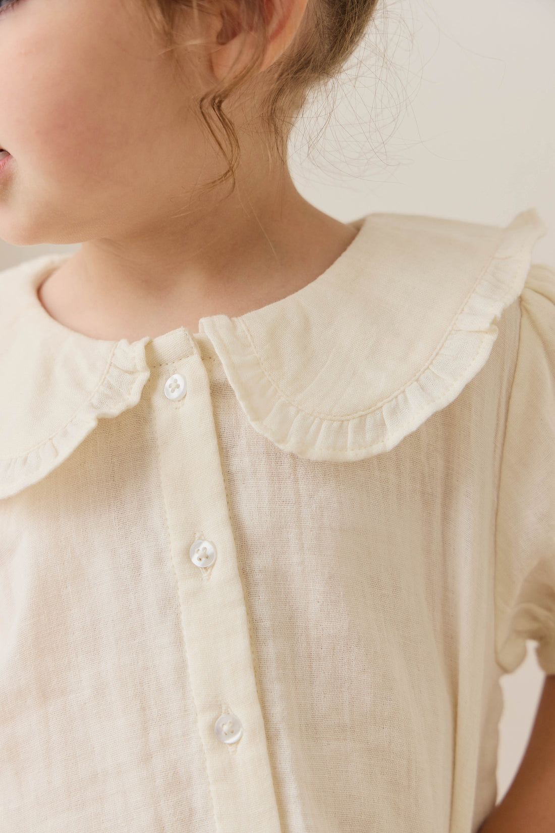 Organic Cotton Muslin Bowie Blouse - Parchment Childrens Top from Jamie Kay Australia