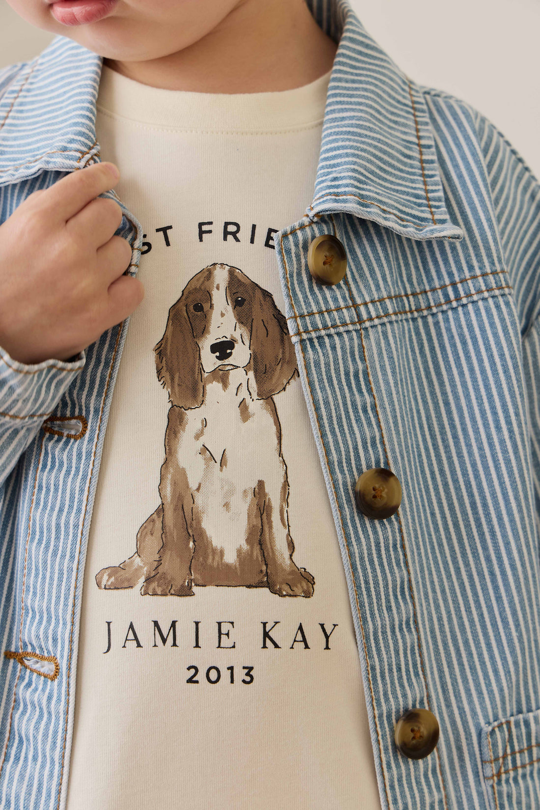 Marshall Long Sleeve Top - Parchment Best Friends Childrens Top from Jamie Kay Australia