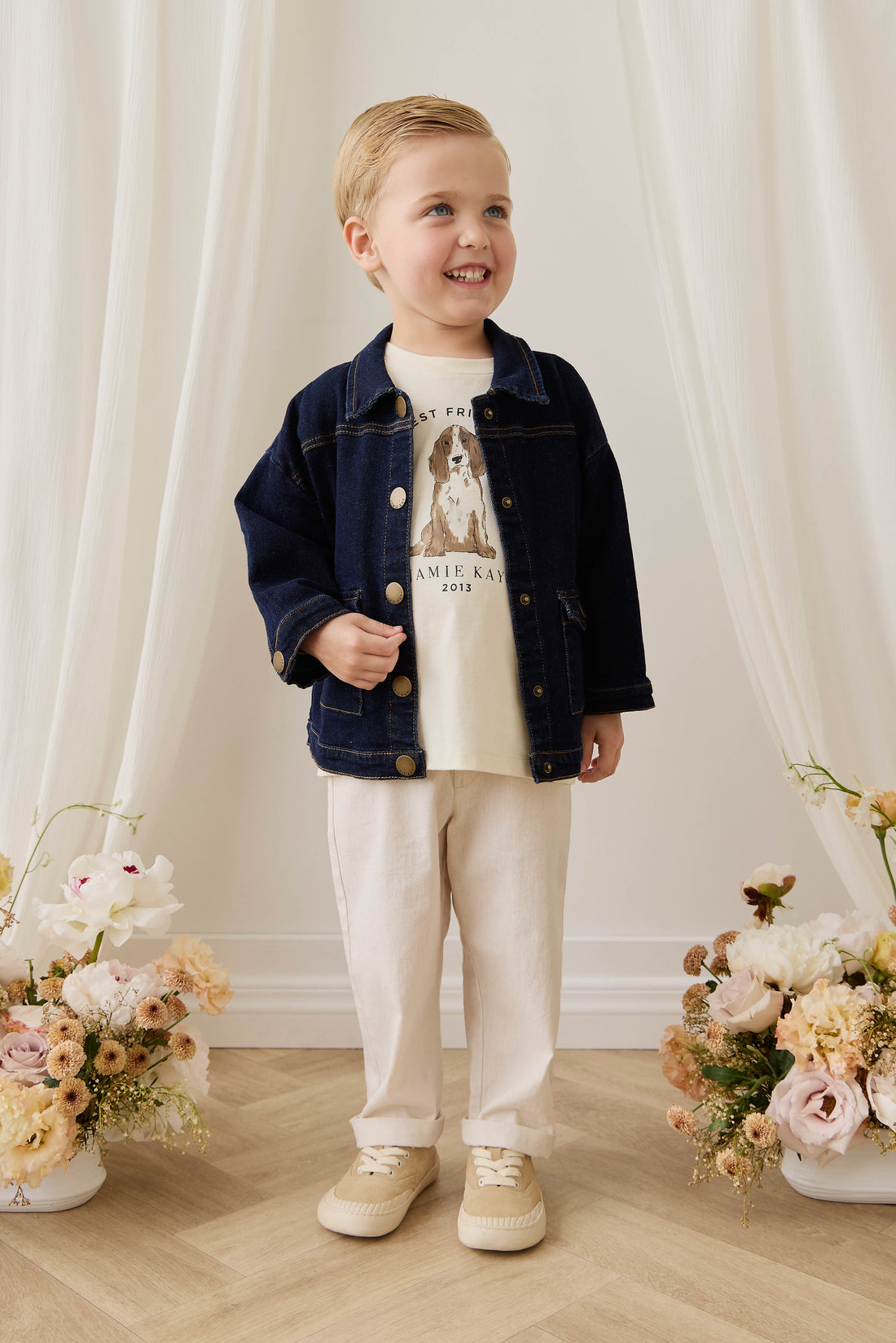 Arbor Jacket - Mid Indigo Denim Childrens Jacket from Jamie Kay Australia