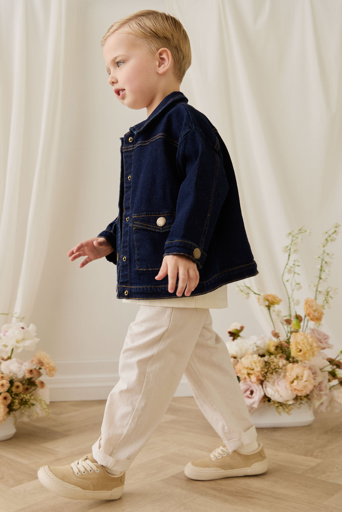 Arbor Jacket - Mid Indigo Denim Childrens Jacket from Jamie Kay Australia