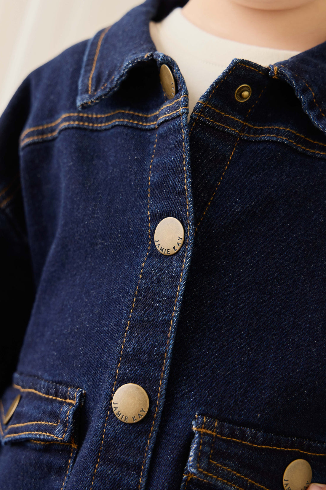 Arbor Jacket - Mid Indigo Denim Childrens Jacket from Jamie Kay Australia