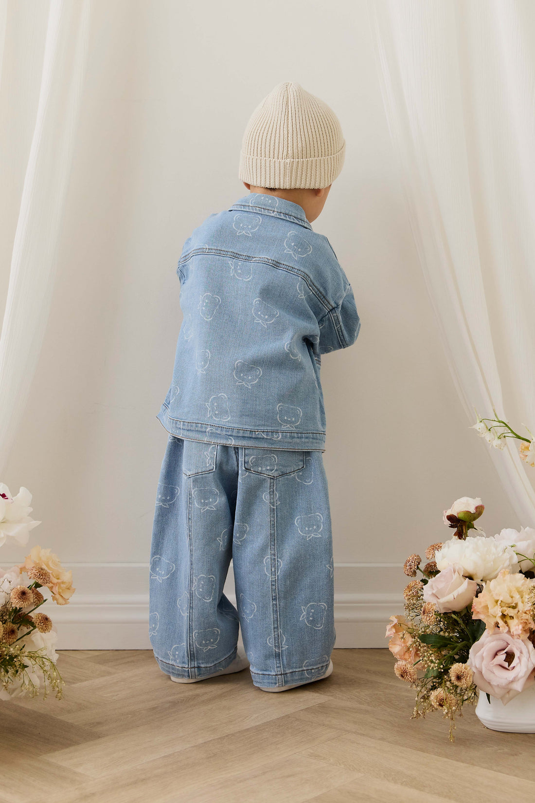 Abel Pant - Bowie Bear Denim Childrens Pant from Jamie Kay Australia