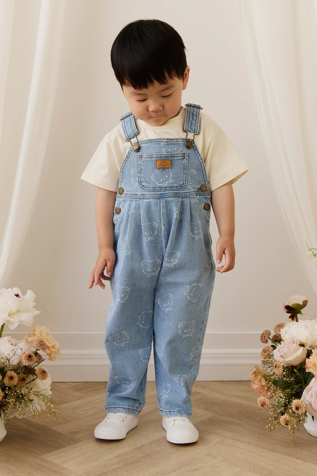 Blair Overall - Bowie Bear Denim Childrens Overall from Jamie Kay Australia