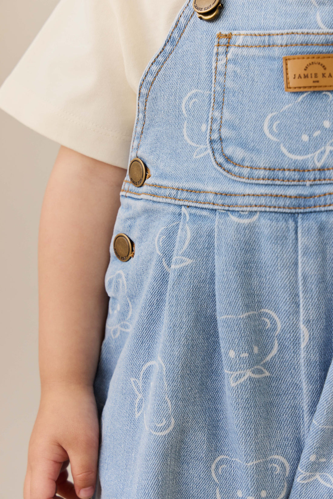 Blair Overall - Bowie Bear Denim Childrens Overall from Jamie Kay Australia