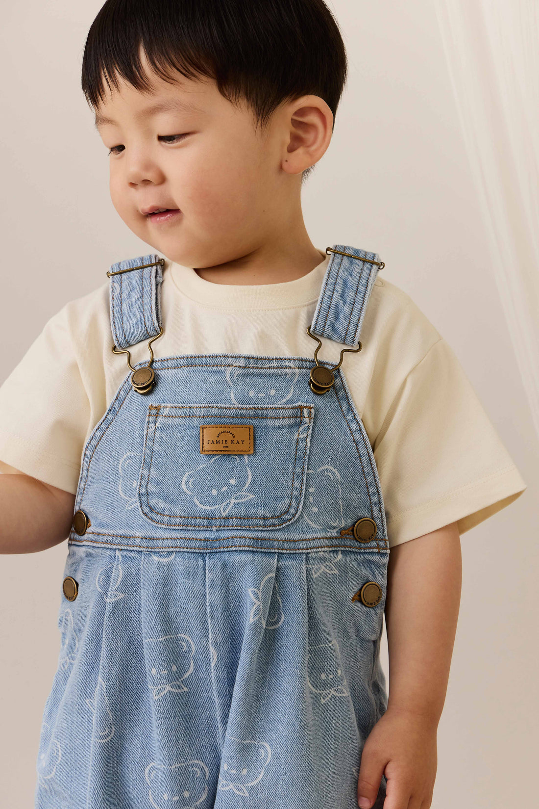 Blair Overall - Bowie Bear Denim Childrens Overall from Jamie Kay Australia