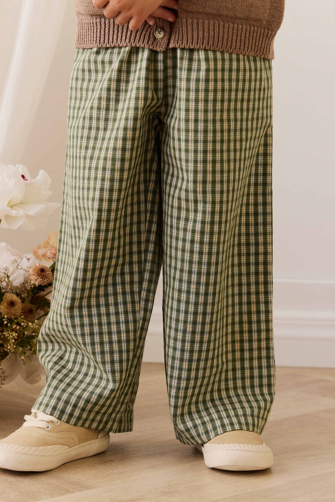 Organic Cotton Kenji Pant - Ravine Check Childrens Pant from Jamie Kay Australia