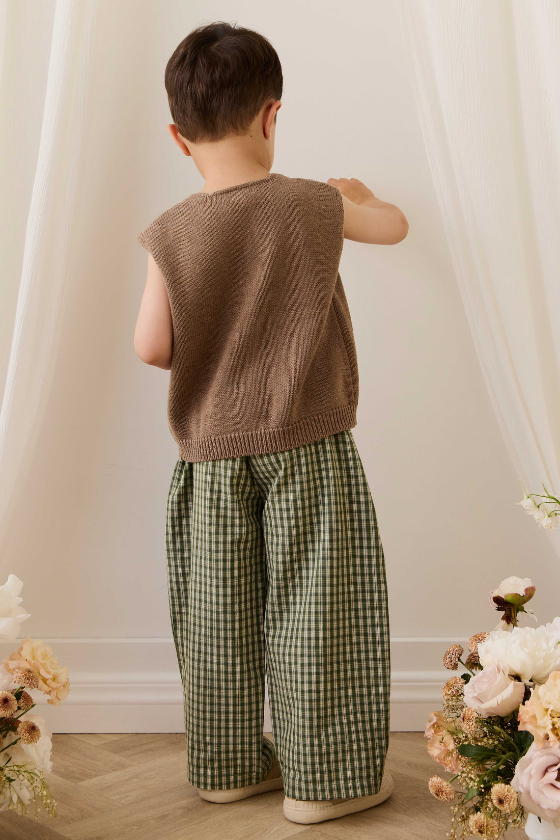 Organic Cotton Kenji Pant - Ravine Check Childrens Pant from Jamie Kay Australia
