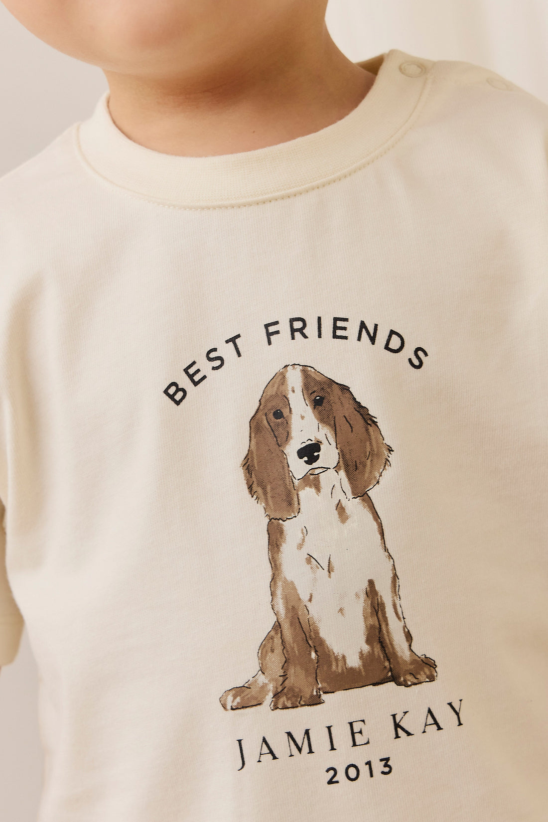 Organic Cotton Bjorn Tee - Parchment Best Friends Childrens Top from Jamie Kay Australia