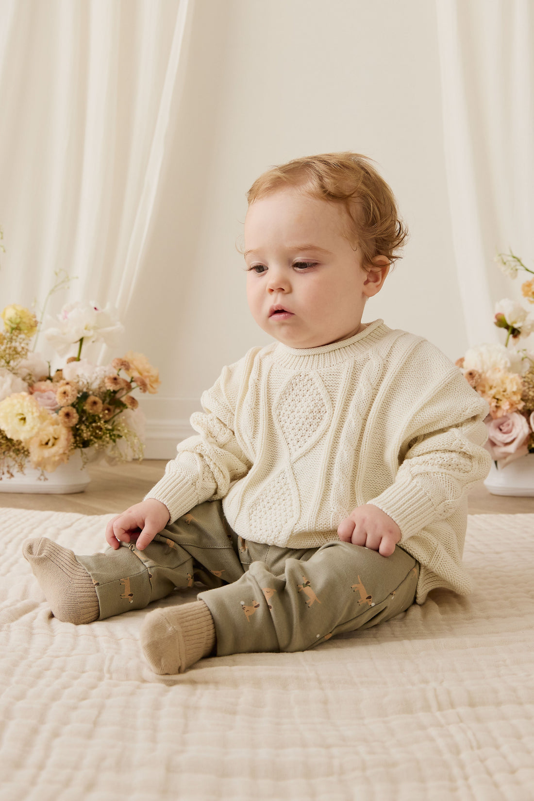 Pima Cotton Wesley Pant - Play Ball Vert Childrens Pant from Jamie Kay Australia