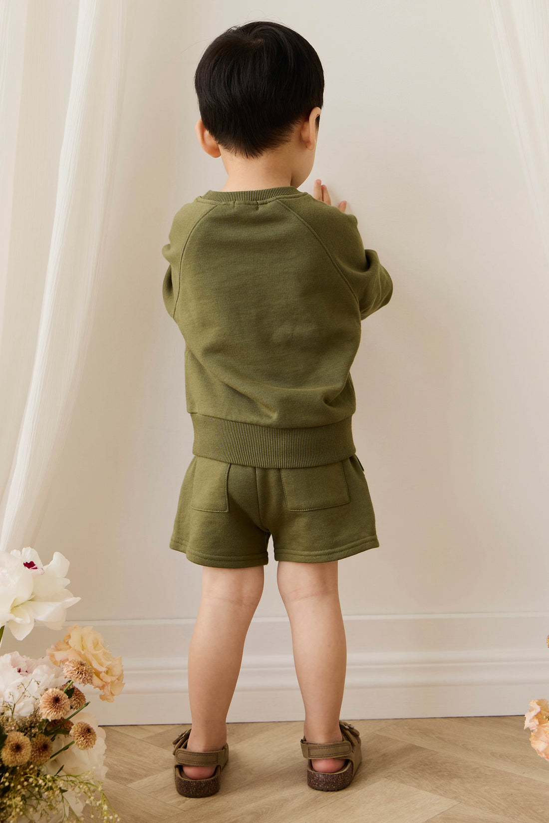 Organic Cotton Nash Short - Sicilian Olive Childrens Shorts from Jamie Kay Australia