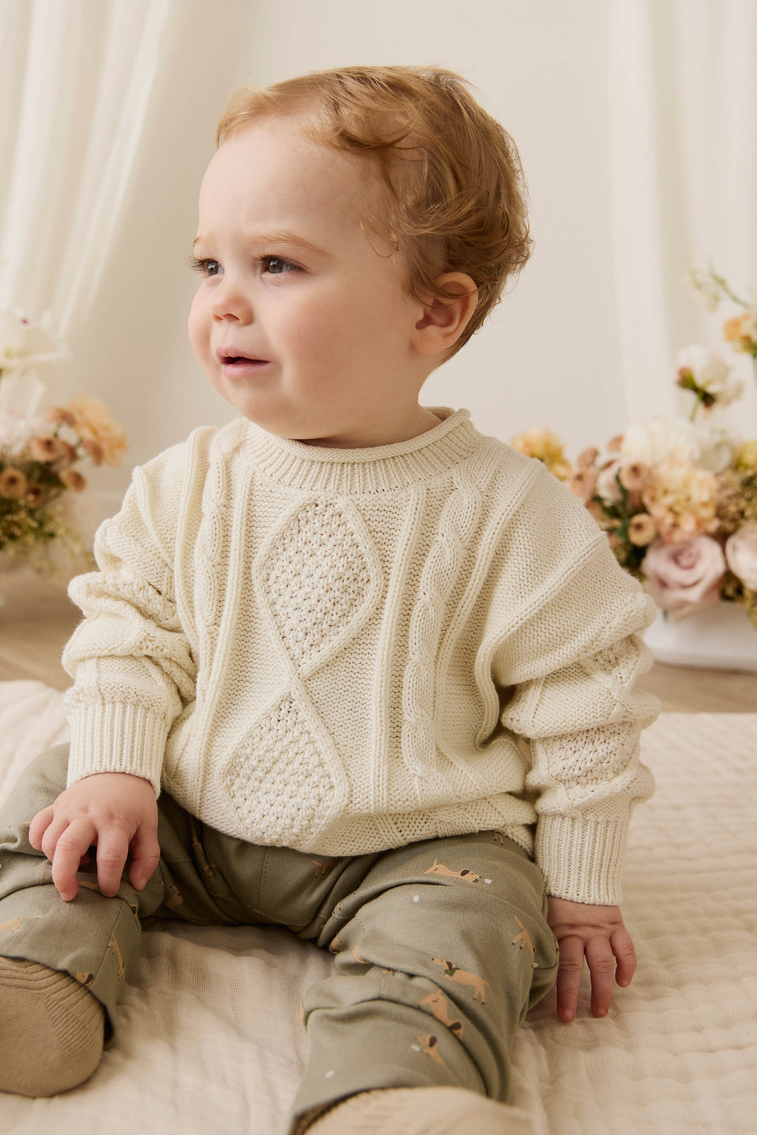 Pima Cotton Wesley Pant - Play Ball Vert Childrens Pant from Jamie Kay Australia