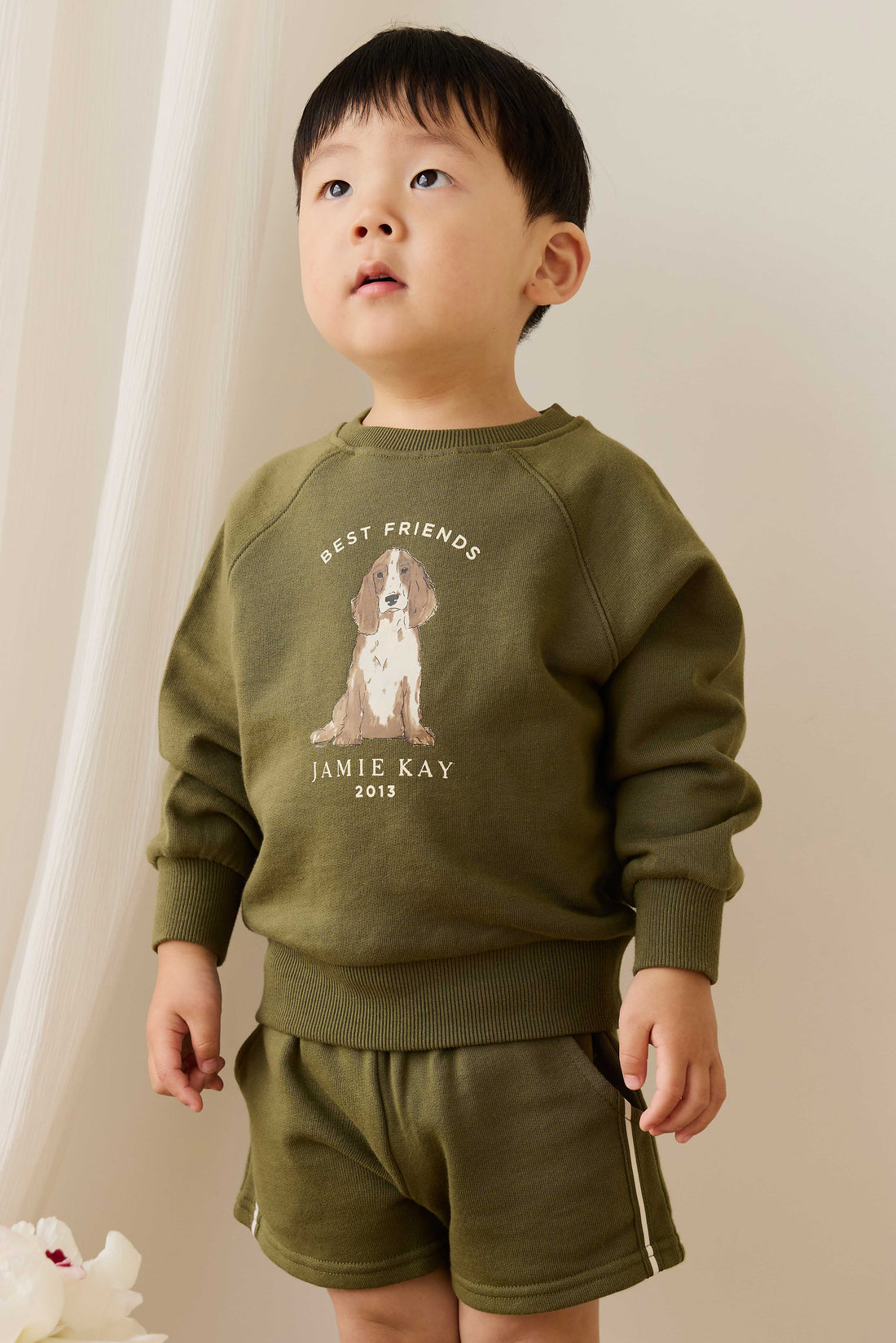 Organic Cotton Nash Short - Sicilian Olive Childrens Shorts from Jamie Kay Australia