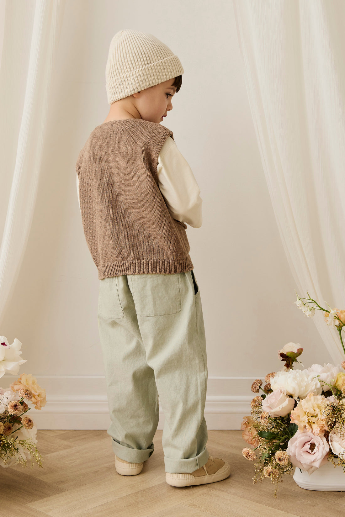 Ali Linen/Cotton Pant - Lichen Childrens Pant from Jamie Kay Australia