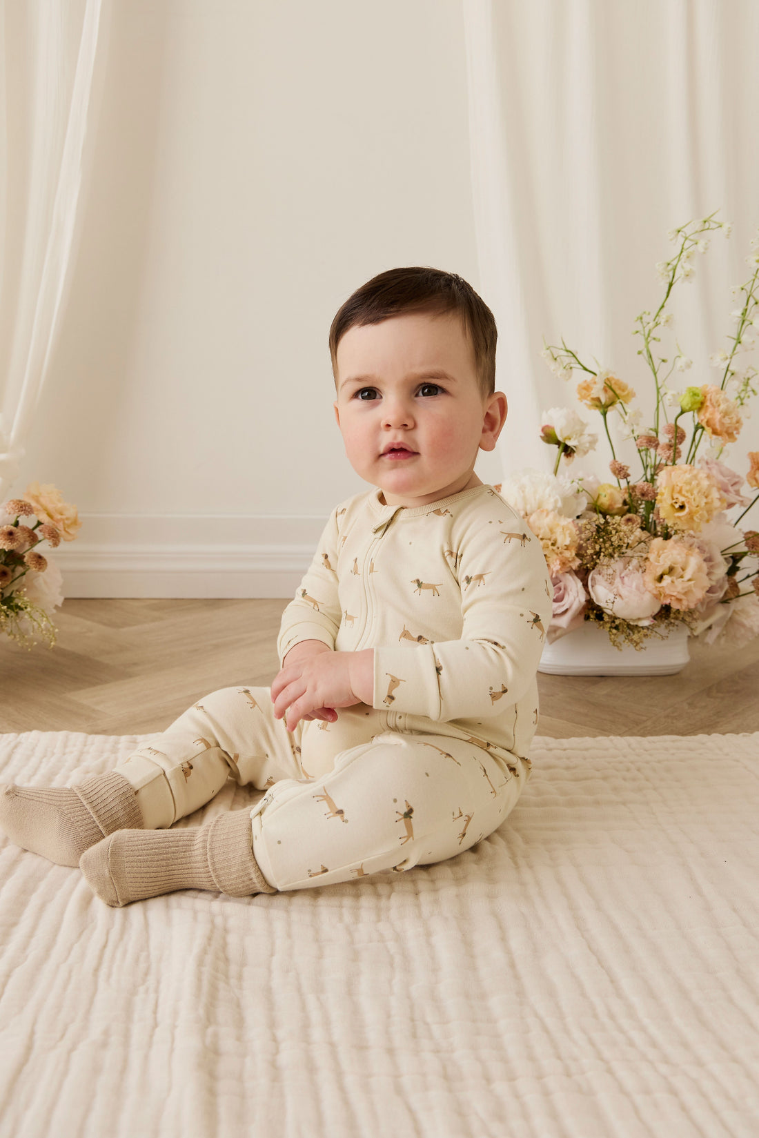 Organic Cotton Reese Zip Onepiece - Play Ball Cassava Childrens Onepiece from Jamie Kay Australia