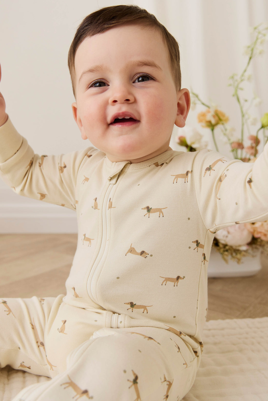 Organic Cotton Reese Zip Onepiece - Play Ball Cassava Childrens Onepiece from Jamie Kay Australia