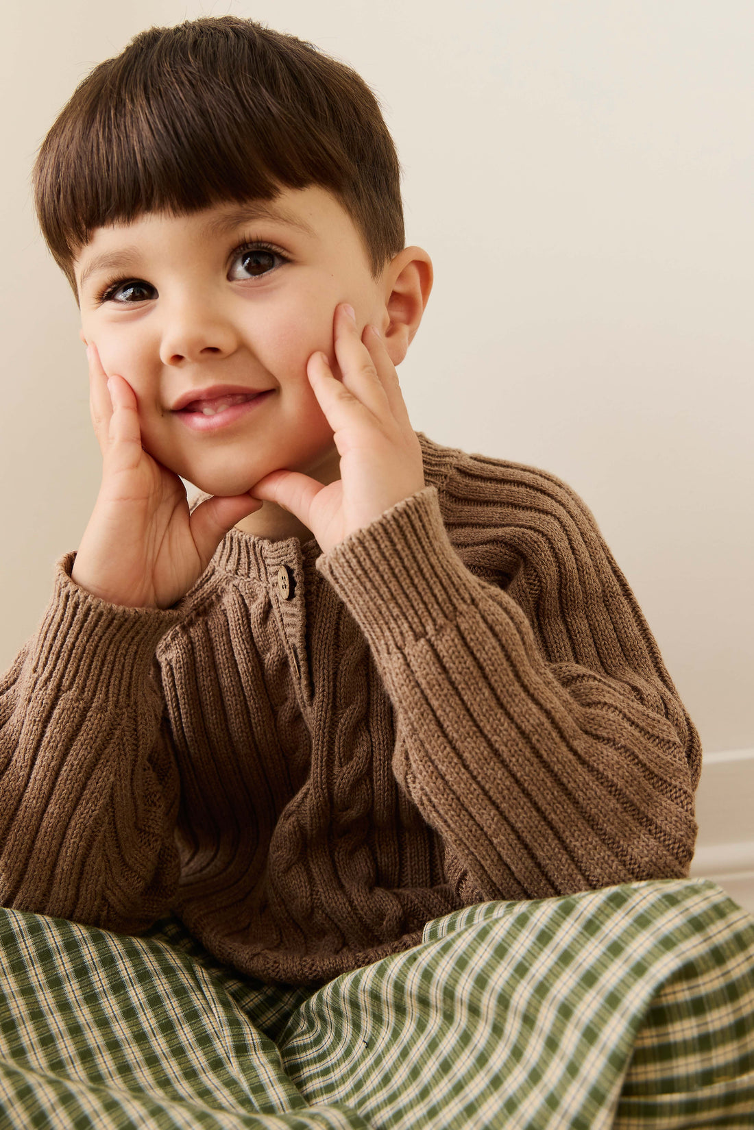 Organic Cotton Kenji Pant - Ravine Check Childrens Pant from Jamie Kay Australia