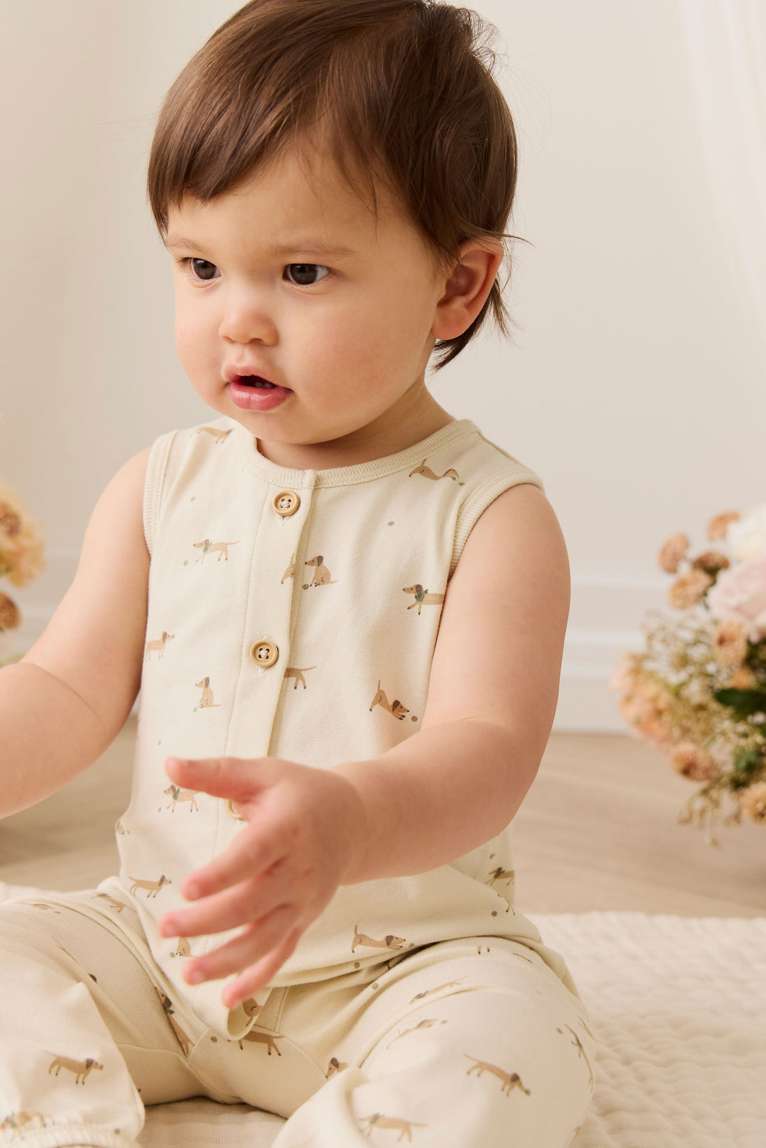Organic Cotton Rupert Onepiece - Play Ball Cassava Childrens Onepiece from Jamie Kay Australia
