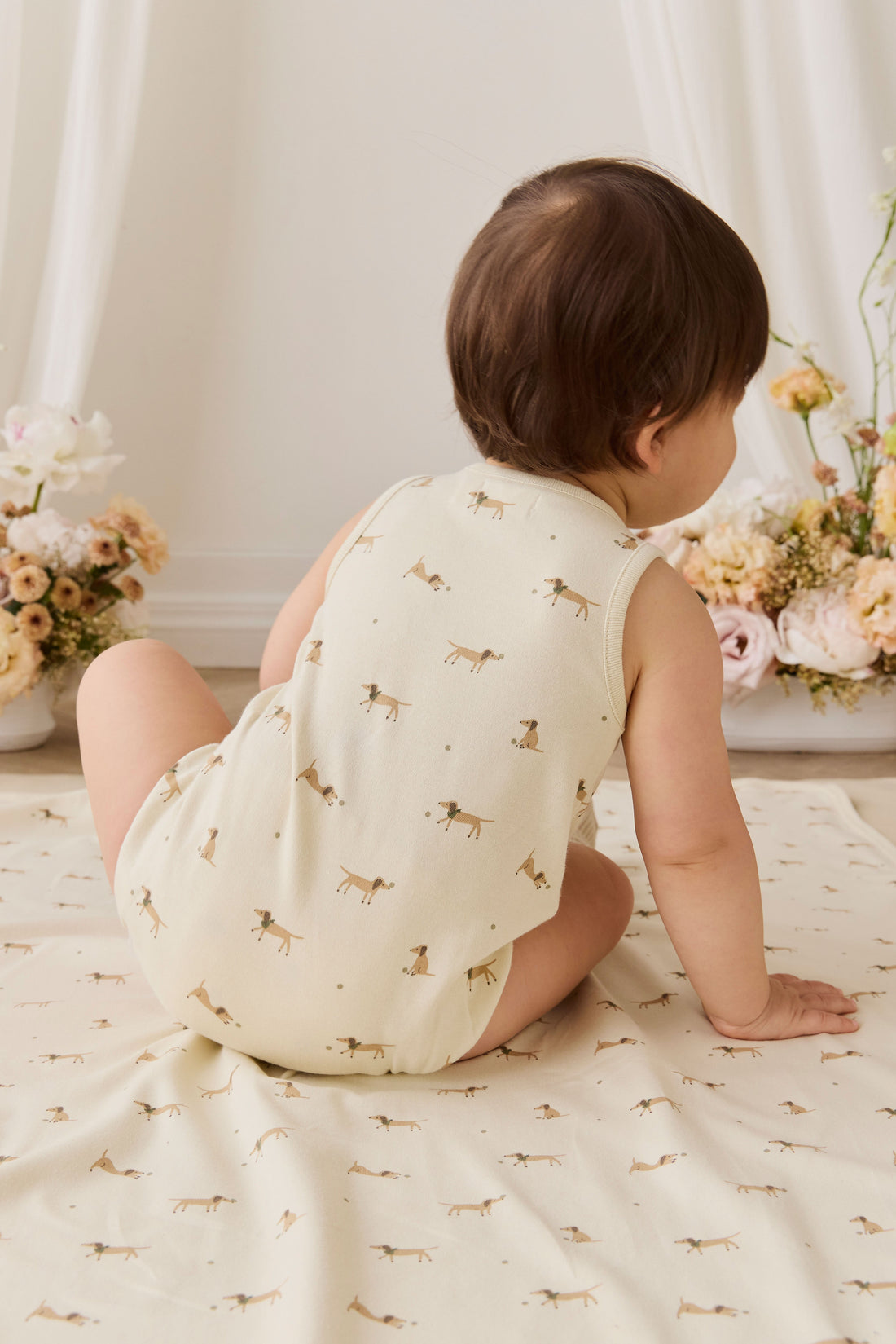 Organic Cotton Archie Playsuit - Play Ball Cassava Childrens Playsuit from Jamie Kay Australia