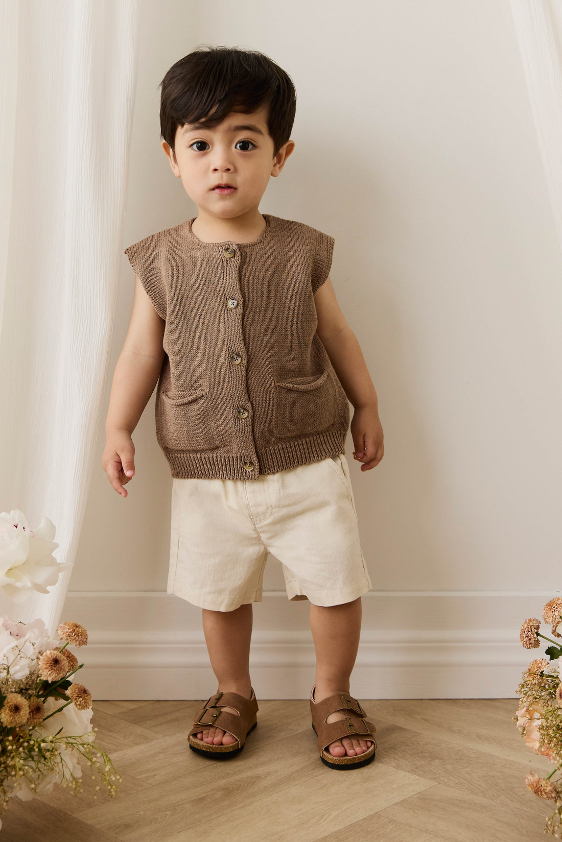 Brighton Linen/Cotton Short - Cassava Childrens Shorts from Jamie Kay Australia