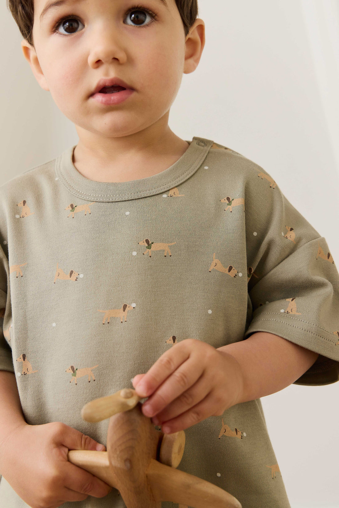 Pima Cotton Wesley Tee - Play Ball Vert Childrens Top from Jamie Kay Australia