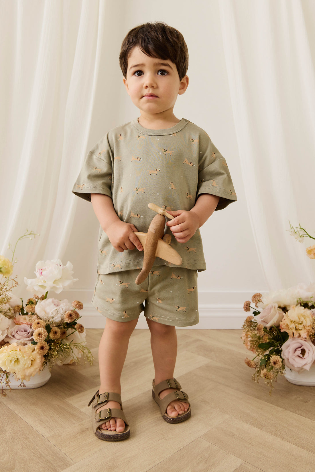 Pima Cotton Wesley Tee - Play Ball Vert Childrens Top from Jamie Kay Australia