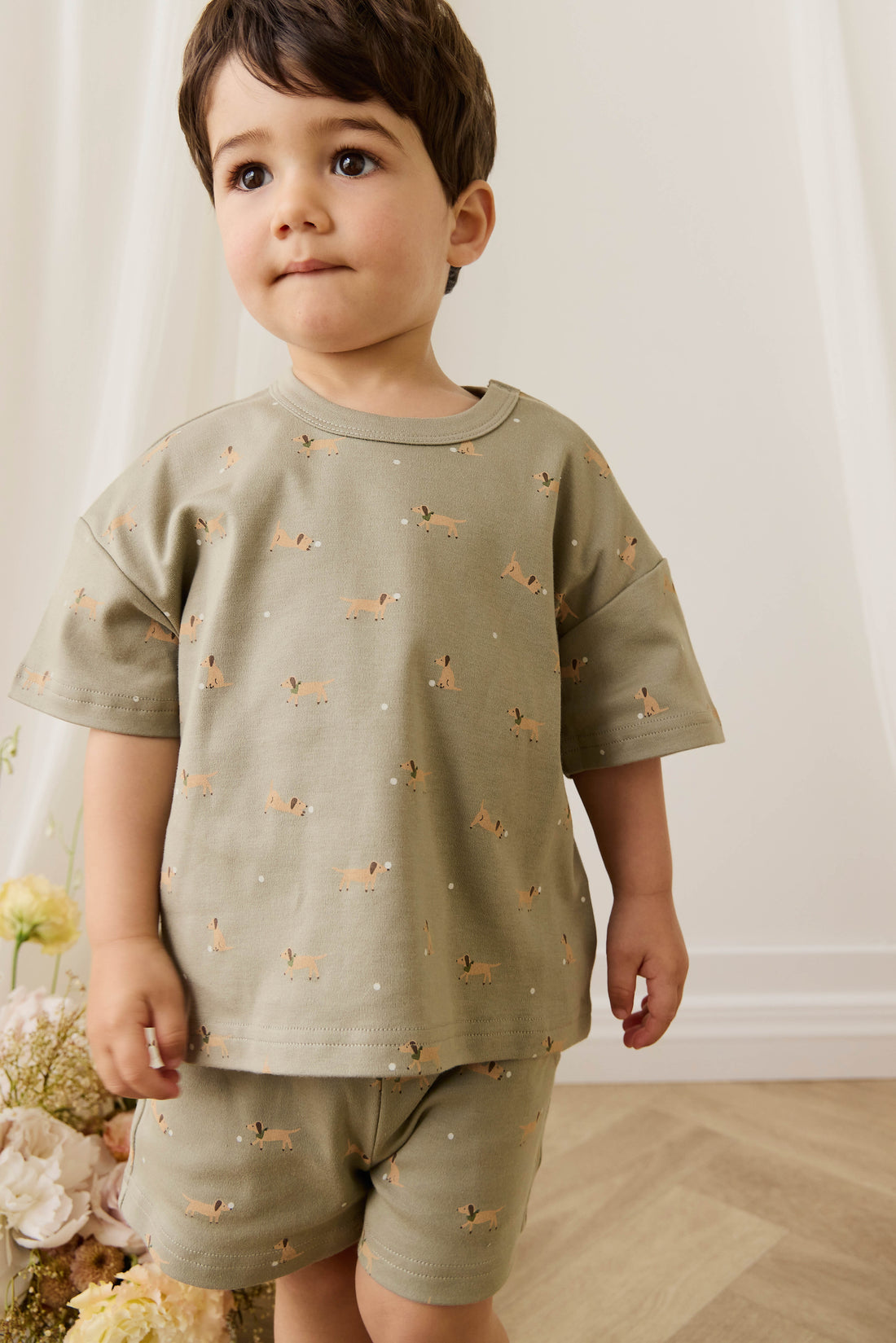 Pima Cotton Wesley Short - Play Ball Vert Childrens Short from Jamie Kay Australia