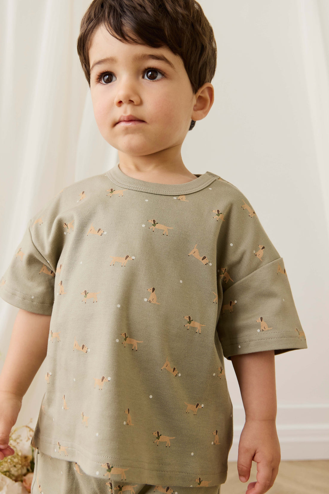 Pima Cotton Wesley Tee - Play Ball Vert Childrens Top from Jamie Kay Australia